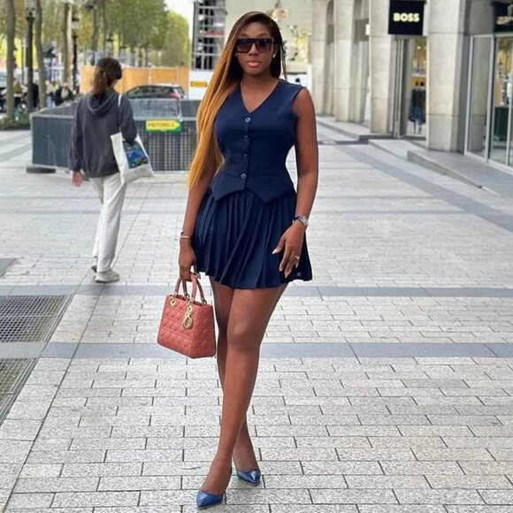 Cotton hemp dress halter sexy hottie halter A-line dress - Picture 1 of 4